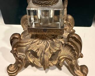 Antique ink well holder