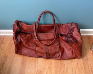 Leather duffle bag