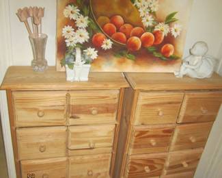 Wooden set of storage drawers