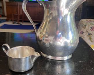 Reed & Barton U.S. Navy Silver Soldered Wardroom Pitcher and Creamer Set