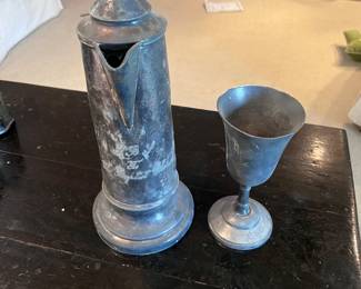 Pewter Communion Set — Flagon and Chalice