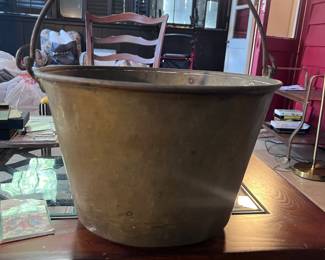 19th Century Hayden Patent Spun Brass Bucket by Ansonia Brass Co.