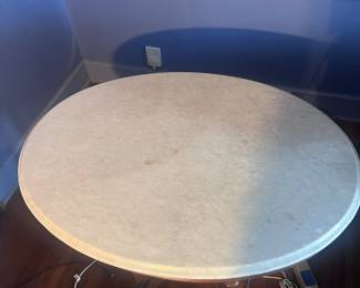 Oval Marble-Top Pedestal Table (Victorian Revival Style)