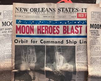 Apollo 11 Mission Newspaper Lot (New Orleans Times-Picayune & States-Item, July 1969)