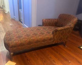 Vintage Upholstered Chaise Lounge (Southwestern Geometric Fabric)