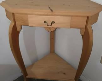 Light Wood Console Table with Drawer and Shelf second image