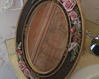 Oval Floral Accent Mirror second image