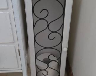White Wood Scroll Toilet Paper Cabinet