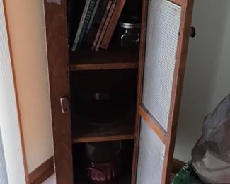 Vintage Pie Safe Cabinet with Cane Panel second image