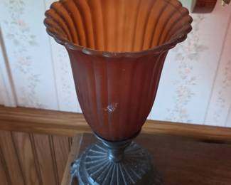 Amber Glass Table Lamp second image