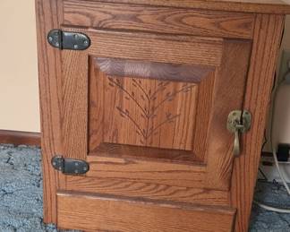 White Clad Oak Ice Box Cabinet