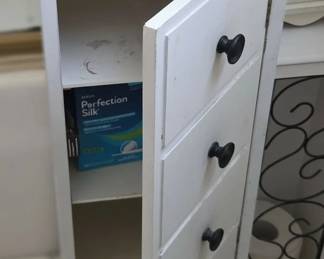 White Drawer Narrow Cabinet second image