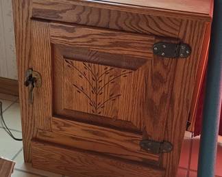 Oak White Clad Ice Box Cabinet