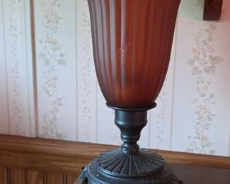 Amber Glass Table Lamp