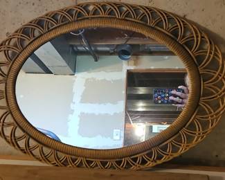 Oval Rattan Mirror