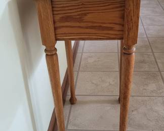 Oak Side Table with Drawer second image