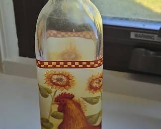 Rooster and Sunflower Oil Cruet