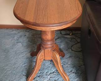 Oak Pedestal Side Table