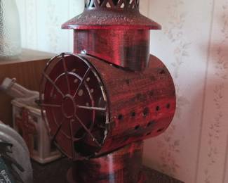 Red Metal Railroad Lantern