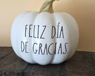 Rae Dunn White Pumpkin Decor