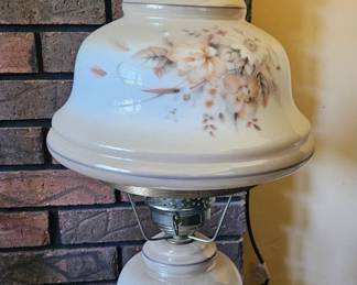 Floral Gone With the Wind Hurricane Lamp second image