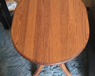 Oak Pedestal Side Table second image