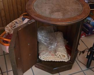 Hexagonal Pedestal Table with Carved Top fourth image