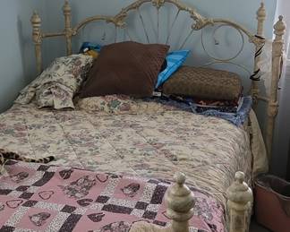 Vintage Ornate Metal Bed Frame third image