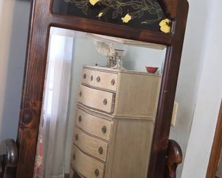 Vintage Floral Cheval Mirror second image