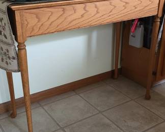 Oak Side Table with Drawer