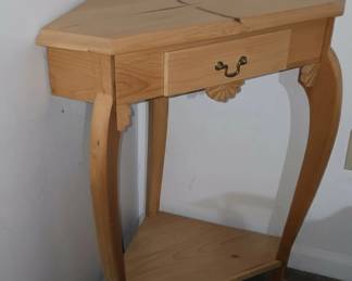 Light Wood Console Table with Drawer and Shelf
