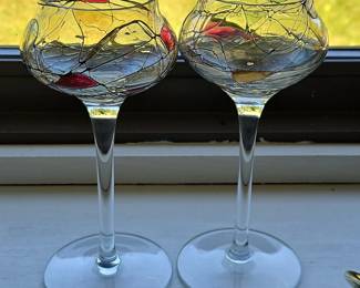 PartyLite Mosaic Calypso Wine Glasses