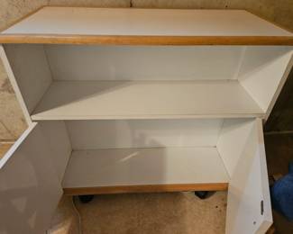 White cabinet with wood trim second image