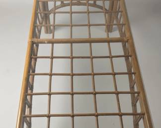 Rattan and Glass Coffee Table second image
