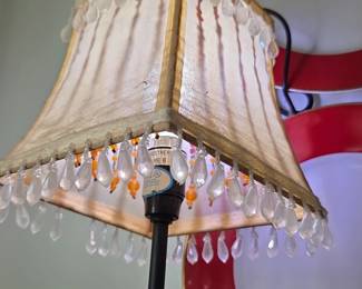 Table Lamp with Beaded Fringe Shade second image