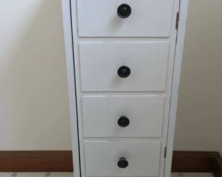 White Drawer Narrow Cabinet