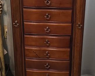 Wooden Jewelry Armoire with Drawers