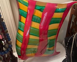  ITALIAN - VERY HEAVY MODERN ART GLASS -