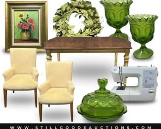 Sewing machines, glassware, furniture, artwork and much more!