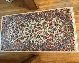 15 Karastan Ivory Kirman Pattern Wool 2 X 4 Vintage Area Rug