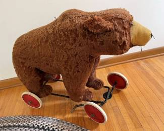 15 Steiff Ursula Mohair Vintage Growler RideOn Pull Toy