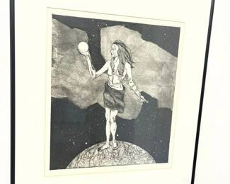 15 Pat Van Gelder Future Gozer Woodcut Original