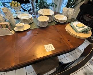 BUY IT NOW! $150.00. Table with four chairs and leaf. 48" w/o leaf, 72" L w/24" leaf. Call Jan at 314 960-5700