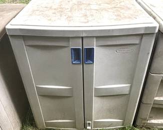 Outdoor storage cabinets.