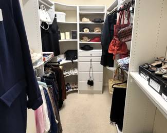Women's clothing, shoes and purses.
