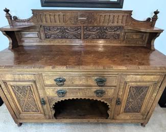 BUY IT NOW! $350.00. Walnut Burlwood Sideboard/Buffet. 72" W x 24" D x 54 1/2" H. Call Jan at 314 960-5700.
