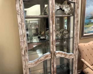 BUY IT NOW! $275.00. Glass Shelves Display Cabinet w/light. 50" W x 16" D x 90" H. Call Jan at 314 960-5700.