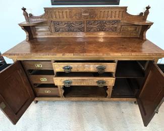 BUY IT NOW! $350.00. Walnut Burlwood Sideboard/Buffet. 72" W x 24" D x 54 1/2" H. Call Jan at 314 960-5700.