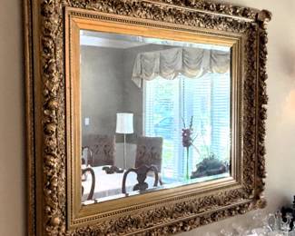 BUY IT NOW! $275.00. Beautiful Ornate Gold Framed Mirror. 48" H x 57" W x 5" D. Call Jan at 314 960-5700