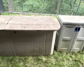 Outdoor storage cabinets.